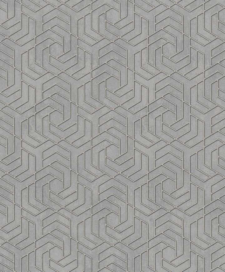 Tama Grey Geometric Wallpaper by Advantage Windsong Covers about 57.5 square feet 20.9-in by 33-ft long roll Unpasted 6.3 - Fabric Carolina -
