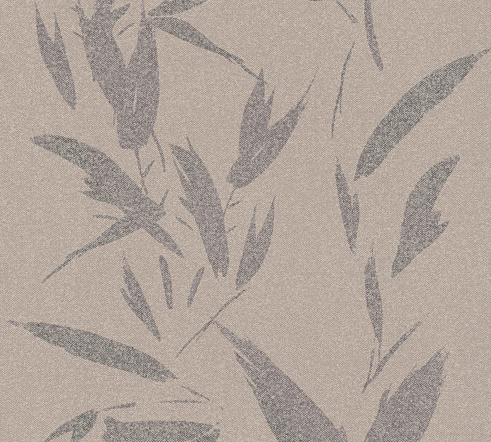 Kaiya Grey Leaves Wallpaper by Advantage Windsong Covers about 57.5 square feet 20.9-in by 33-ft long roll Unpasted 25.2 - Fabric Carolina -