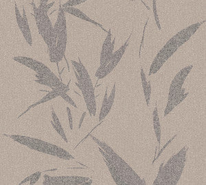 Kaiya Grey Leaves Wallpaper by Advantage