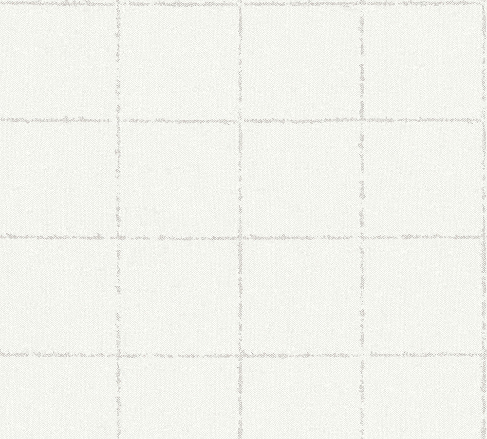 Kishi White Tile Wallpaper by Advantage Windsong Covers about 57.5 square feet 20.9-in by 33-ft long roll Unpasted 5.1 - Fabric Carolina -