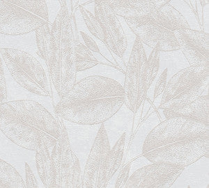 Suki Cream Leaves Wallpaper by Advantage