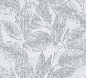 Suki Silver Leaves Wallpaper by Advantage
