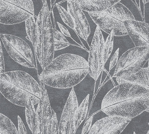 Suki Grey Leaves Wallpaper by Advantage
