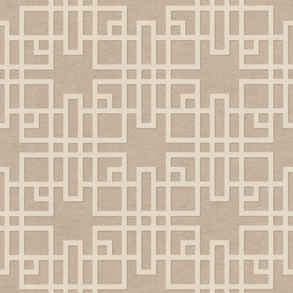 Mana Beige Trellis Wallpaper by Advantage Windsong Covers about 57.5 square feet 20.9-in by 33-ft long roll Unpasted 20.9 - Fabric Carolina -
