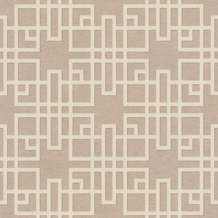 Mana Beige Trellis Wallpaper by Advantage Windsong Covers about 57.5 square feet 20.9-in by 33-ft long roll Unpasted 20.9 - Fabric Carolina -