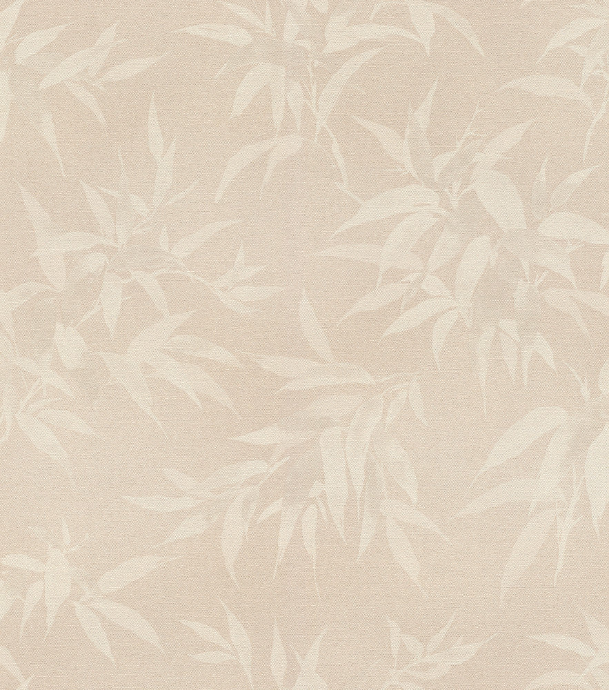 Minori Beige Leaves Wallpaper by Advantage Windsong Covers about 57.5 square feet 20.9-in by 33-ft long roll Unpasted 11.8 - Fabric Carolina -