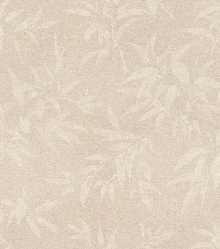 Minori Beige Leaves Wallpaper by Advantage Windsong Covers about 57.5 square feet 20.9-in by 33-ft long roll Unpasted 11.8 - Fabric Carolina -