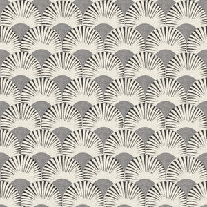Akemi Light Grey Fan Ogee Wallpaper by Advantage