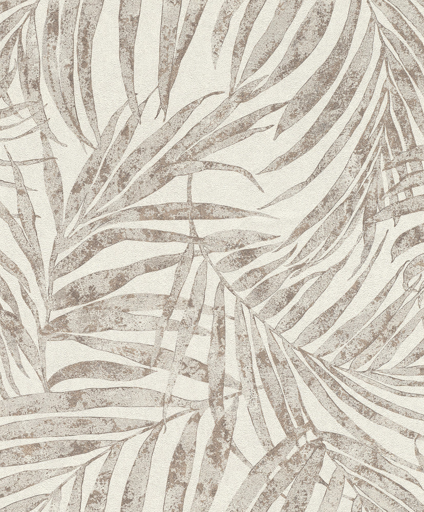 Anzu Pewter Frond Wallpaper by Advantage Windsong Covers about 57.5 square feet 20.9-in by 33-ft long roll Unpasted 12.5 - Fabric Carolina -