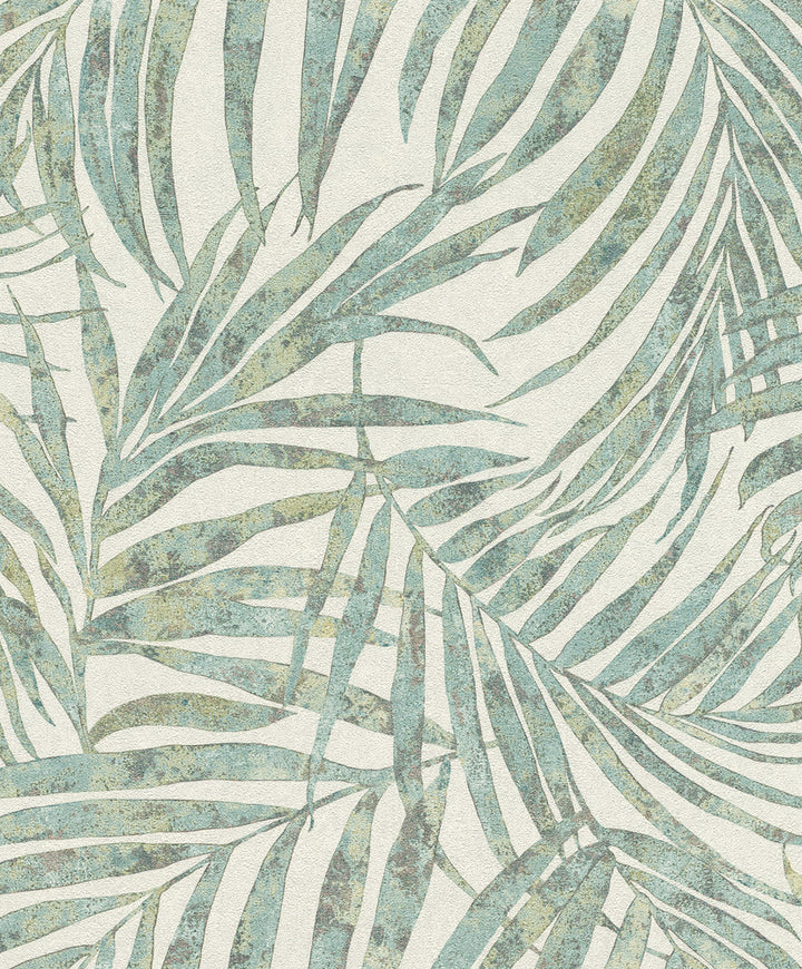 Anzu Green Frond Wallpaper by Advantage Windsong Covers about 57.5 square feet 20.9-in by 33-ft long roll Unpasted 12.5 - Fabric Carolina -