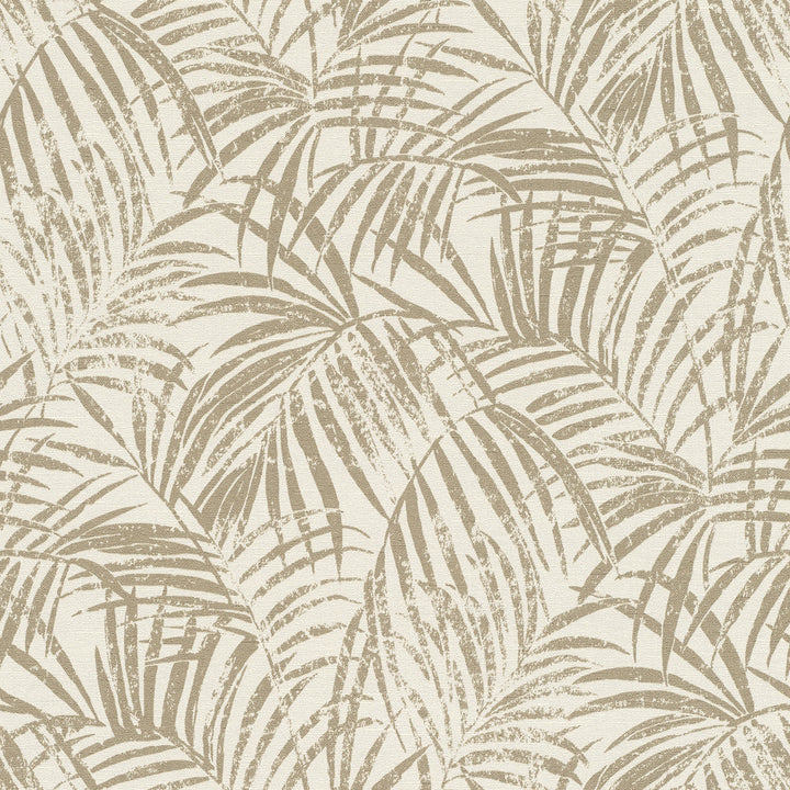 Yumi Gold Palm Leaf Wallpaper by Advantage Windsong Covers about 57.5 square feet 20.9-in by 33-ft long roll Unpasted 20.9 - Fabric Carolina -
