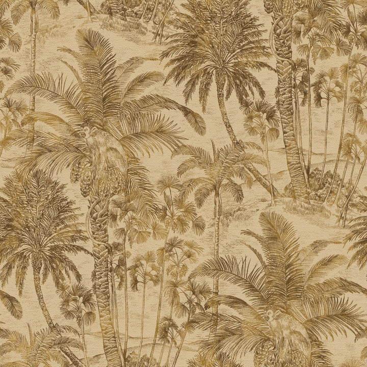 Yubi Brown Palm Trees Wallpaper by Advantage Windsong Covers about 57.5 square feet 20.9-in by 33-ft long roll Unpasted 20.9 - Fabric Carolina -