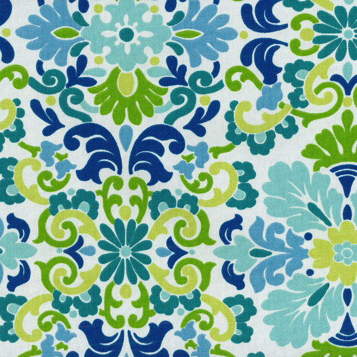 Folk Damask Seaspray 403760 by PKL Studio Fabric - 100% Cotton USA 15000 Horizontal: 13.5 and Vertical: 13.5 54 - Fabric Carolina -