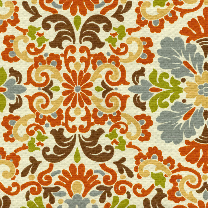 Folk Damask Terracotta 403762 by PKL Studio Fabric - 100% Cotton USA 15000 Horizontal: 13.5 and Vertical: 13.5 54 - Fabric Carolina -