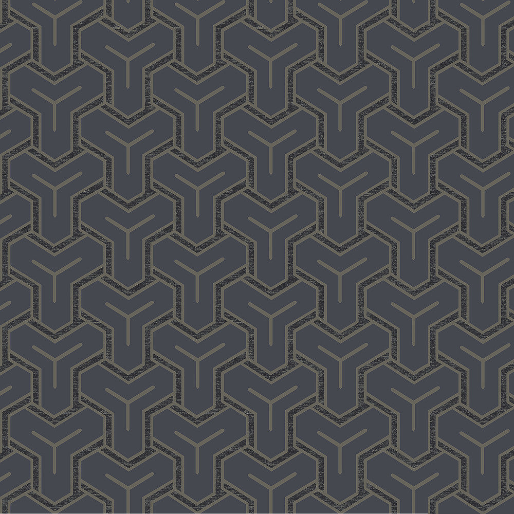 Gautier Blue Tessellate Wallpaper by Advantage Passport Covers about 57.5 square feet 20.9-in by 33-ft long roll Unpasted 25.2 - Fabric Carolina -