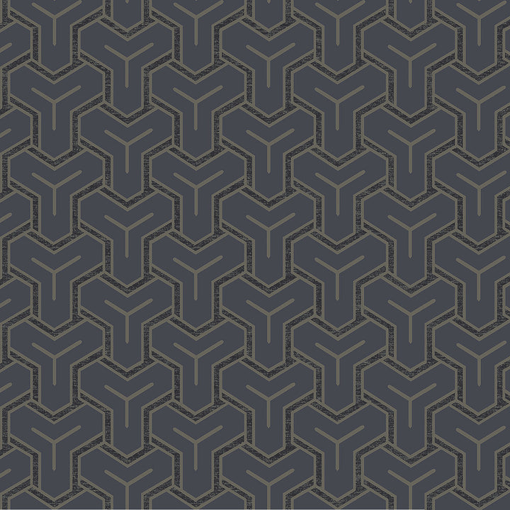 Gautier Blue Tessellate Wallpaper by Advantage Passport Covers about 57.5 square feet 20.9-in by 33-ft long roll Unpasted 25.2 - Fabric Carolina -