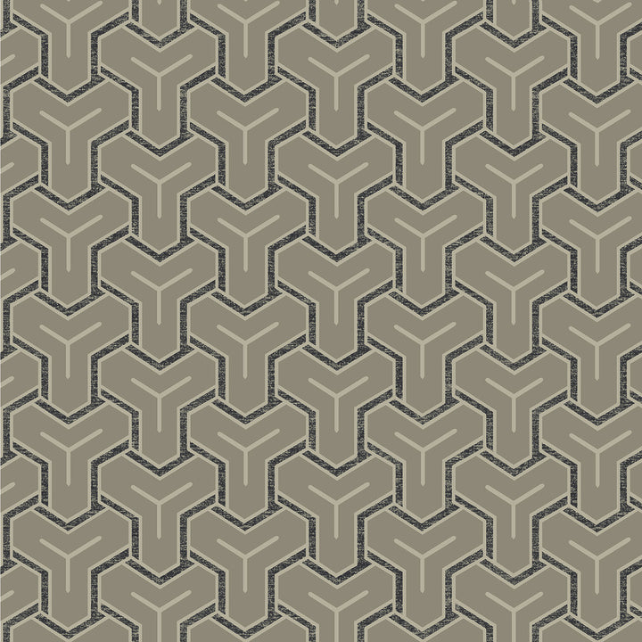 Gautier Silver Tessellate Wallpaper by Advantage Passport Covers about 57.5 square feet 20.9-in by 33-ft long roll Unpasted 25.2 - Fabric Carolina -