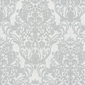 Anders Silver Damask Wallpaper by Advantage