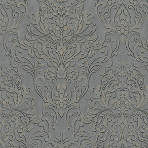 Anders Pewter Damask Wallpaper by Advantage