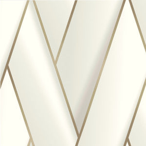 Manfred White Modern Herringbone Wallpaper by Advantage