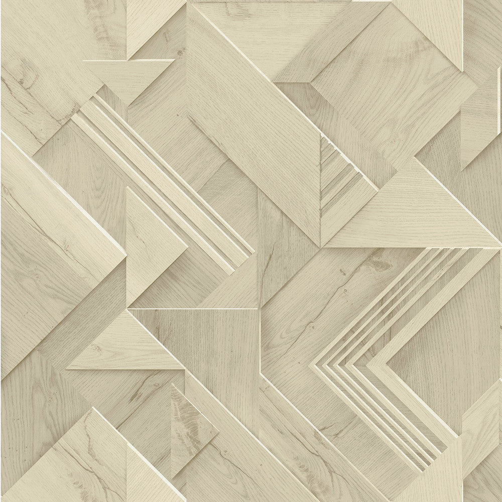 Cassian Taupe Wood Geo Wallpaper by Advantage Passport Covers about 57.5 square feet 20.9-in by 33-ft long roll Unpasted 10.4 - Fabric Carolina -