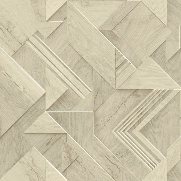 Cassian Taupe Wood Geo Wallpaper by Advantage Passport Covers about 57.5 square feet 20.9-in by 33-ft long roll Unpasted 10.4 - Fabric Carolina -