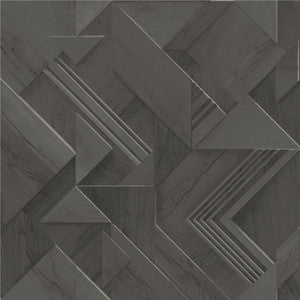Cassian Black Wood Geo Wallpaper by Advantage