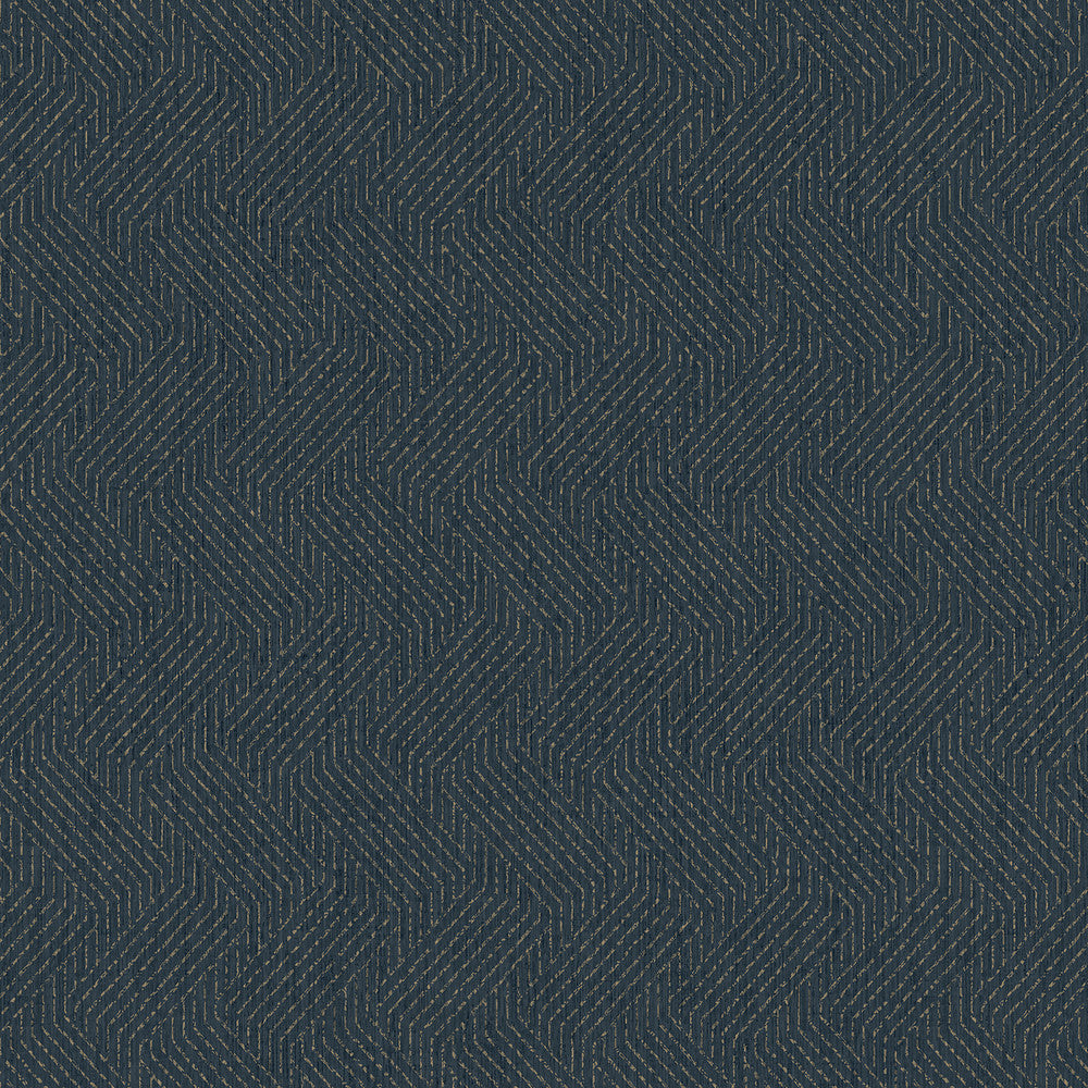 Elbert Navy Zig Zag Wallpaper by Advantage Passport Covers about 57.5 square feet 20.9-in by 33-ft long roll Unpasted 25.2 - Fabric Carolina -