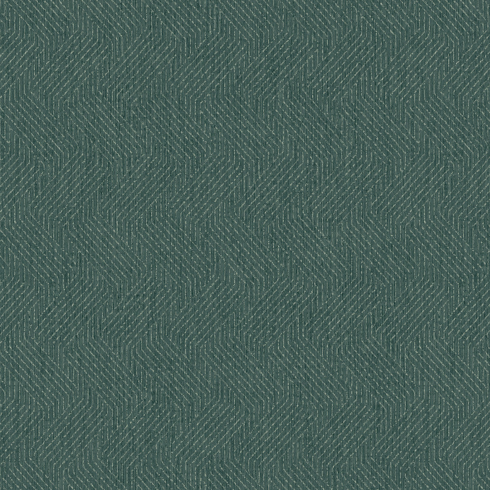 Elbert Teal Zig Zag Wallpaper by Advantage Passport Covers about 57.5 square feet 20.9-in by 33-ft long roll Unpasted 25.2 - Fabric Carolina -