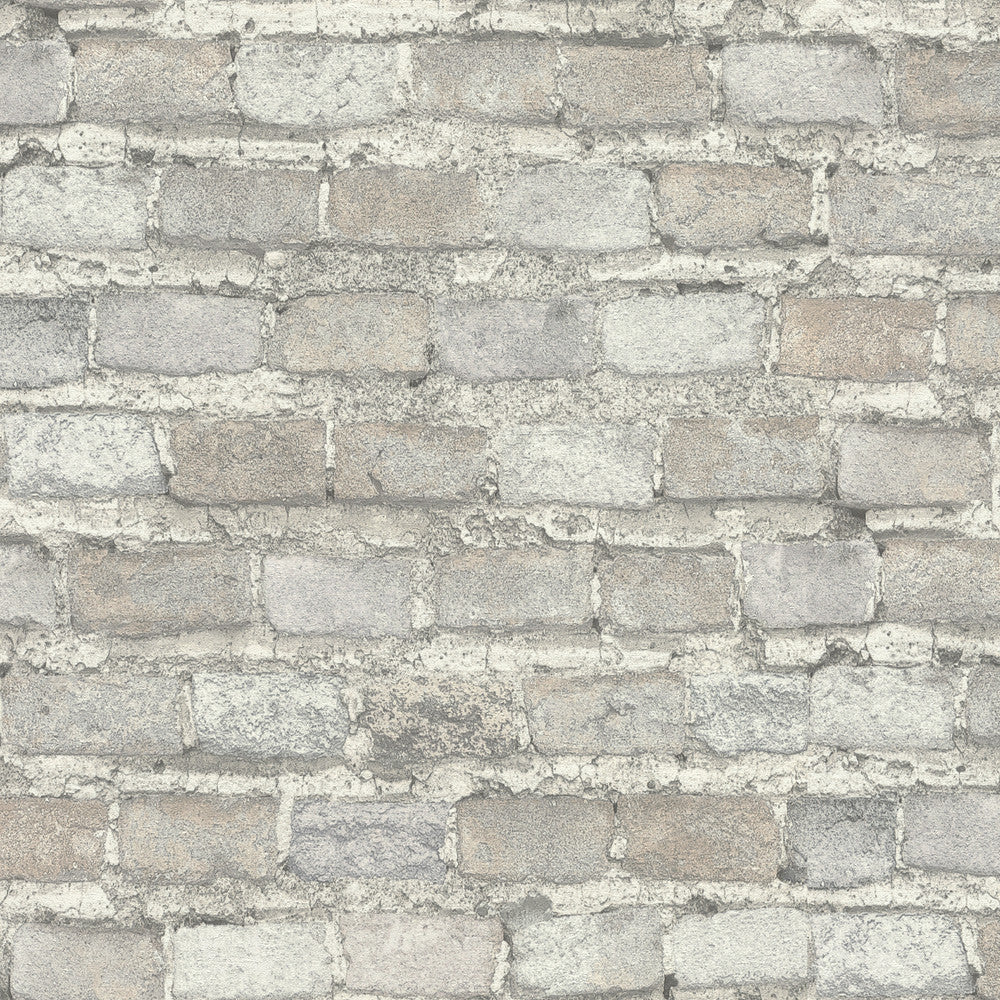 Lennox Off White Brick Wallpaper by Advantage Passport Covers about 57.5 square feet 20.9-in by 33-ft long roll Unpasted 12.6 - Fabric Carolina -