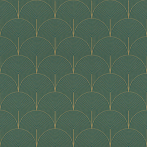 Oxxon Teal Déco Arches Wallpaper by Advantage