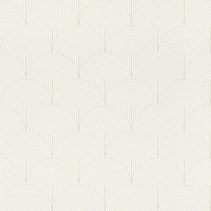 Oxxon White Déco Arches Wallpaper by Advantage Passport Covers about 57.5 square feet 20.9-in by 33-ft long roll Unpasted 20.9 - Fabric Carolina -