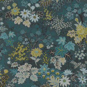 Vesper Teal Forest Floral Wallpaper by Advantage