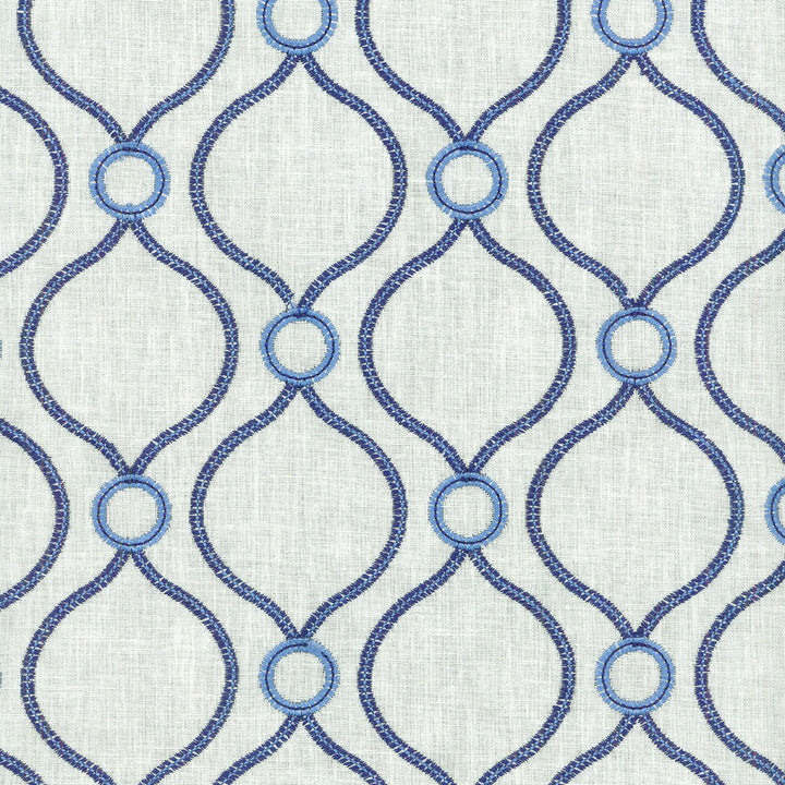 Curveball Emb Porcelain -Rb21 404152 by PKL Studio Fabric - 70% Polyester 30% Cotton Embroid:100% Polyester INDIA 51000 Horizontal: 4.625 and Vertical: 4 58 - Fabric Carolina -