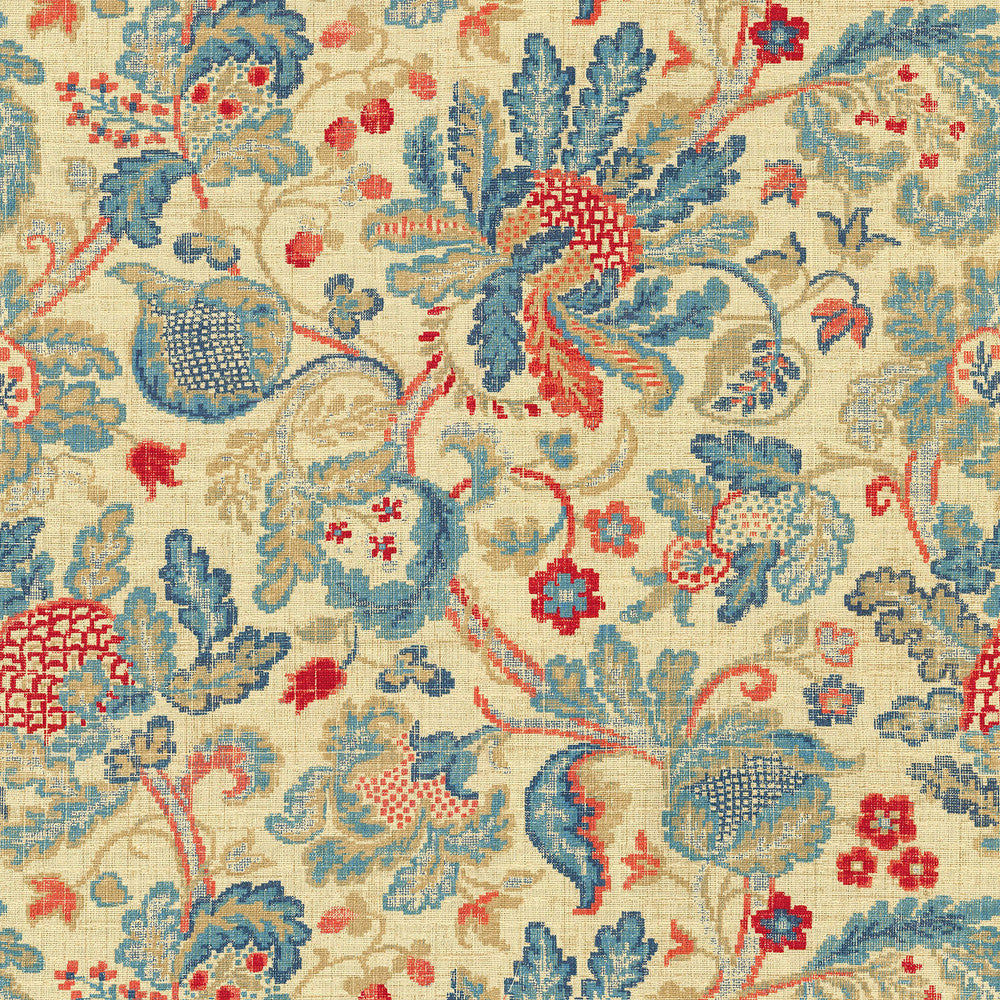 Conservatory Retold Royal 404340 by PKL Studio Fabric - Base:73% Polyester 27% Cotton Embroid:100% Rayon PERU 27000 Horizontal: 27 and Vertical: 25.25 54 - Fabric Carolina -
