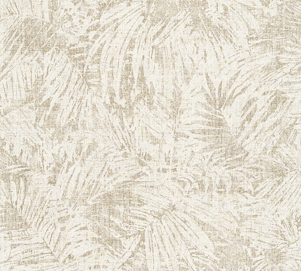 Torquino Off White Fronds Wallpaper by Advantage Cuba Covers about 57.5 square feet 20.9-in by 33-ft long roll Unpasted 20.9 - Fabric Carolina -