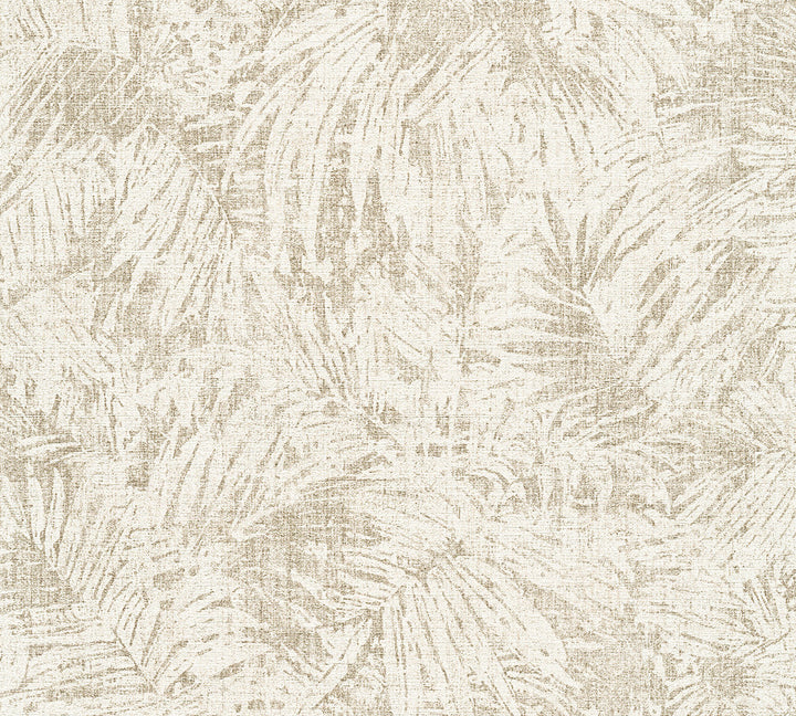 Torquino Off White Fronds Wallpaper by Advantage Cuba Covers about 57.5 square feet 20.9-in by 33-ft long roll Unpasted 20.9 - Fabric Carolina -
