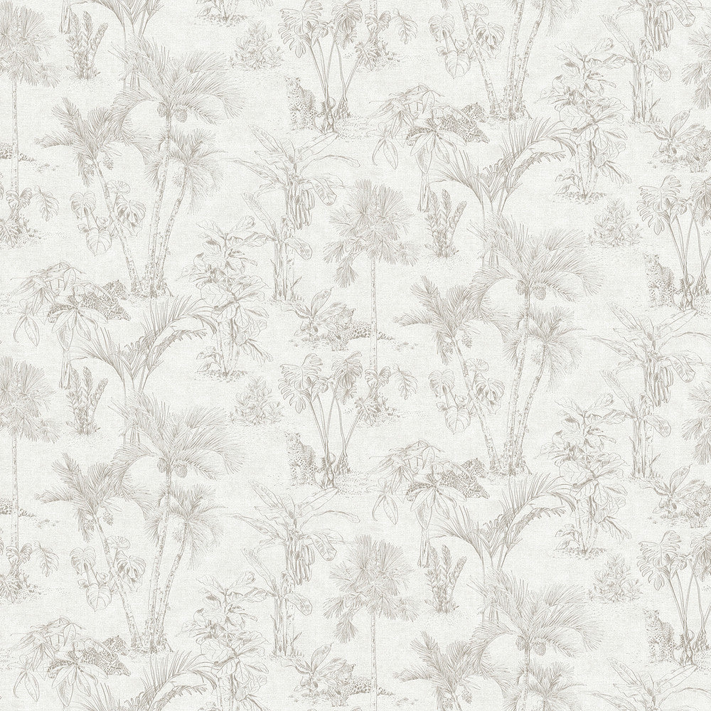 Zapata Off White Trees Wallpaper by Advantage Cuba Covers about 57.5 square feet 20.9-in by 33-ft long roll Unpasted 0 - Fabric Carolina -
