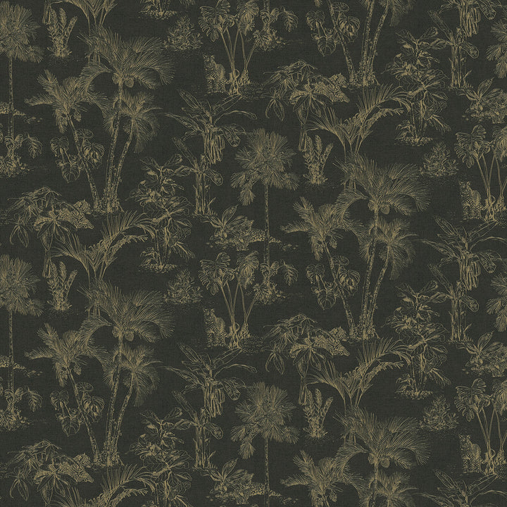 Zapata Gold Tropical Jungle Wallpaper by Advantage Cuba Covers about 57.5 square feet 20.9-in by 33-ft long roll Unpasted 20.9 - Fabric Carolina -