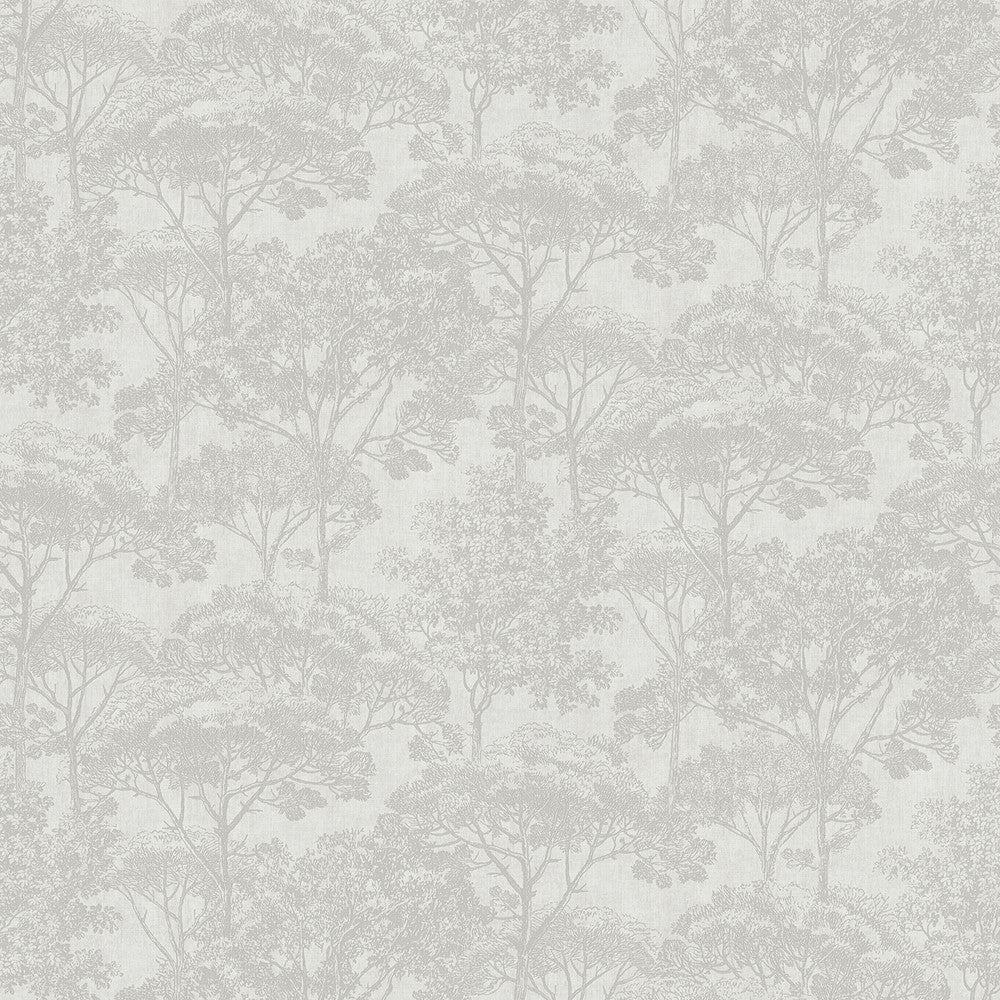 Teatro White Trees Wallpaper by Advantage Cuba Covers about 57.5 square feet 20.9-in by 33-ft long roll Unpasted 25.2 - Fabric Carolina -