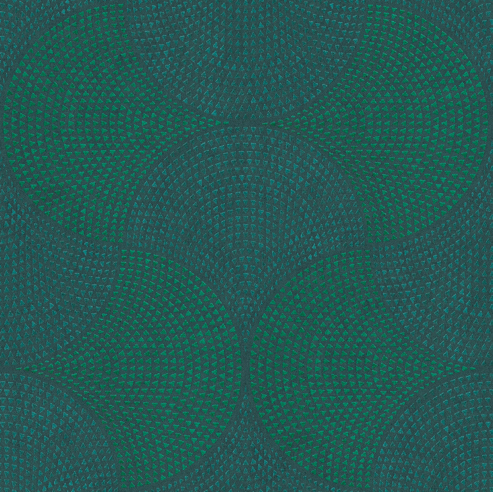 Bel Air Teal Fan Wallpaper by Advantage Cuba Covers about 57.5 square feet 20.9-in by 33-ft long roll Unpasted 20.9 - Fabric Carolina -