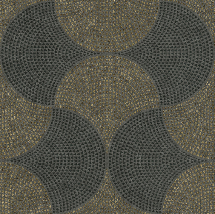 Bel Air Black Fan Wallpaper by Advantage Cuba Covers about 57.5 square feet 20.9-in by 33-ft long roll Unpasted 20.9 - Fabric Carolina -