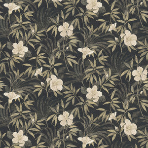 Malecon Charcoal Floral Wallpaper by Advantage