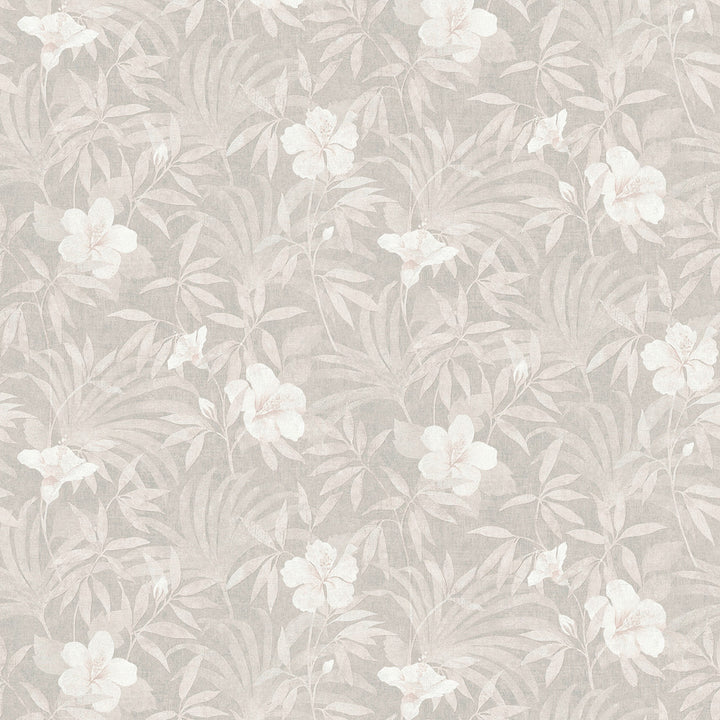 Malecon Grey Floral Wallpaper by Advantage Cuba Covers about 57.5 square feet 20.9-in by 33-ft long roll Unpasted 25.2 - Fabric Carolina -