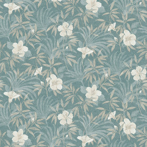 Malecon Aqua Floral Wallpaper by Advantage
