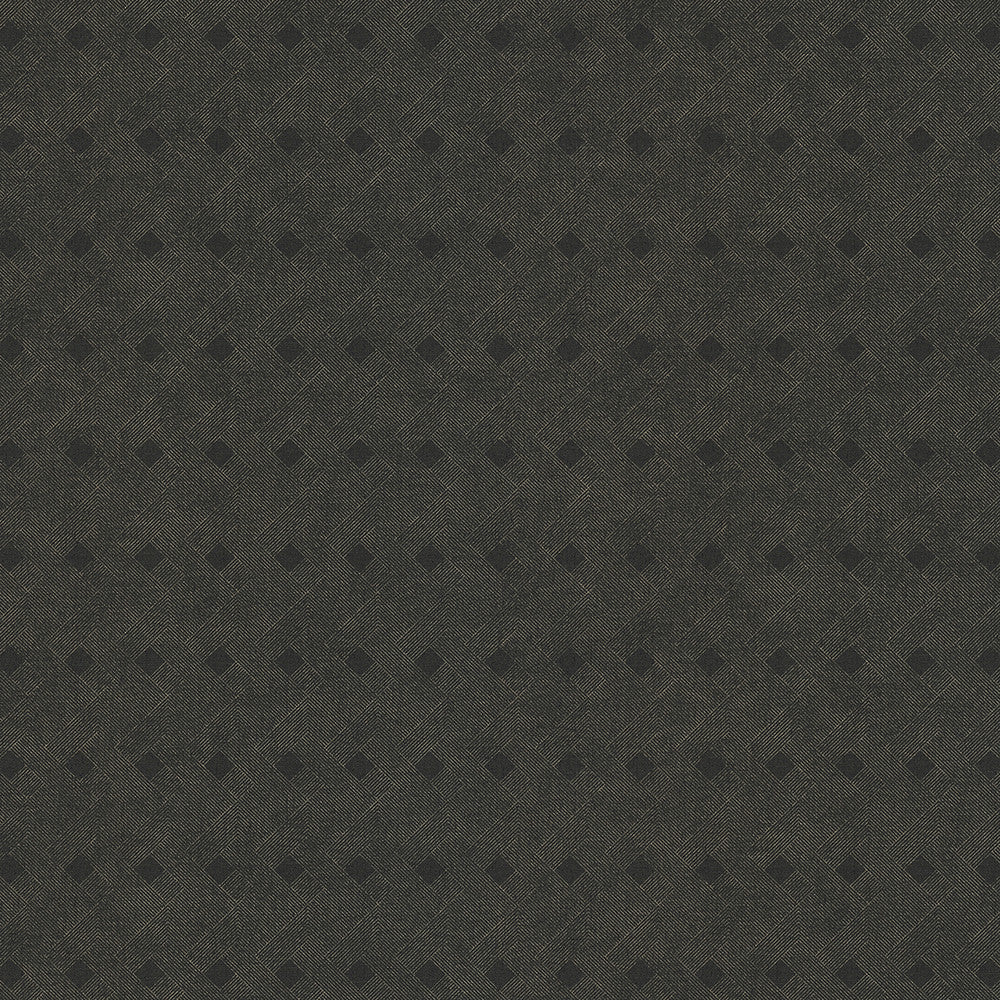 Peugot Black Geometric Wallpaper by Advantage Cuba Covers about 57.5 square feet 20.9-in by 33-ft long roll Unpasted 0 - Fabric Carolina -