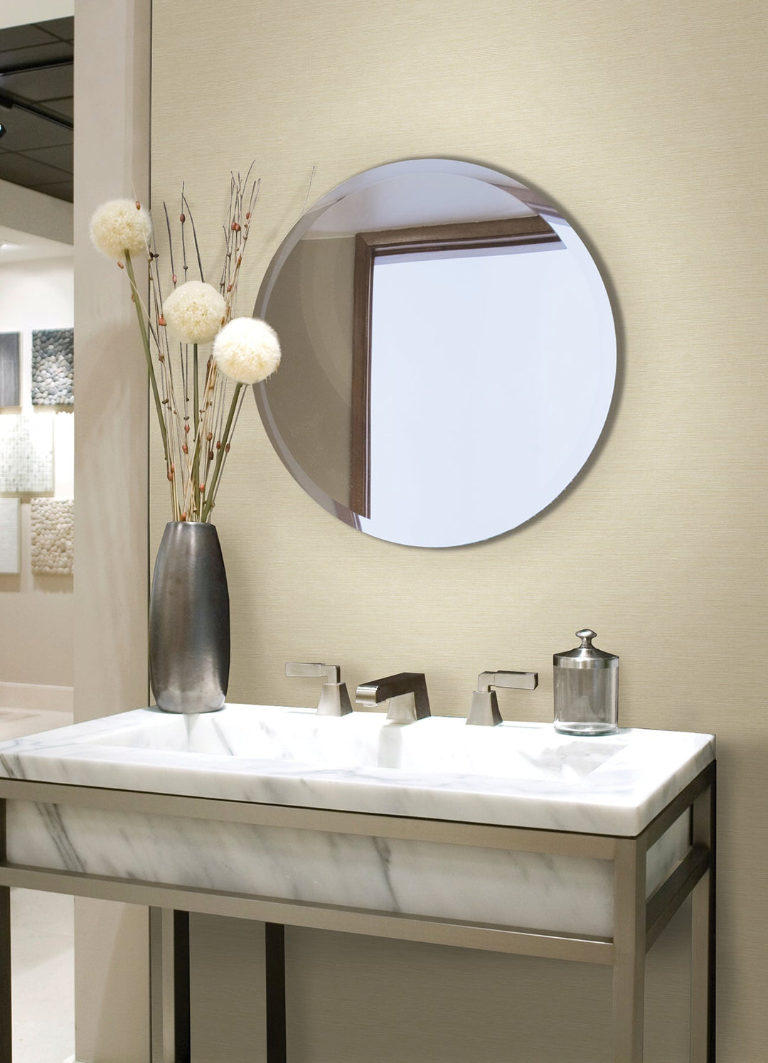 Agave Light Yellow Faux Grasscloth Wallpaper by A-Street Prints Designer