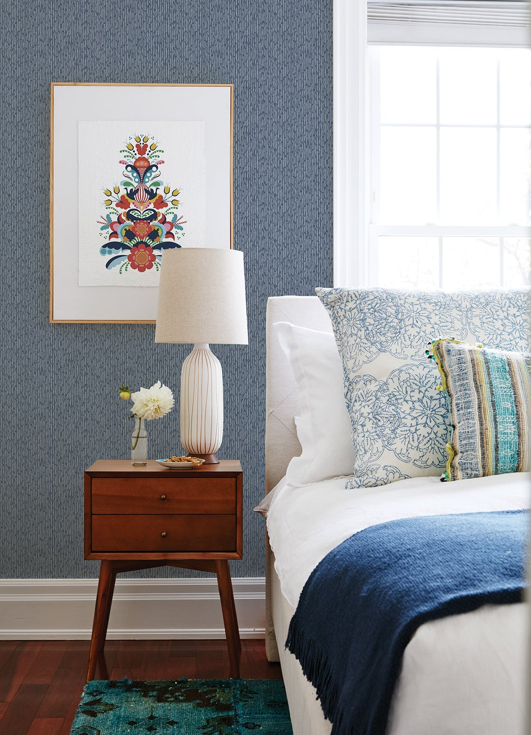 Mackintosh Indigo Textural Wallpaper by A-Street Prints Designer