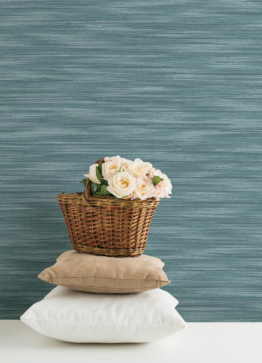 Benson Dark Blue Faux Fabric Wallpaper by A-Street Prints Designer