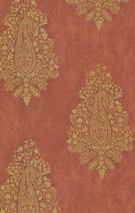 Mehndi Tawny Paisley Wallpaper by Brewster